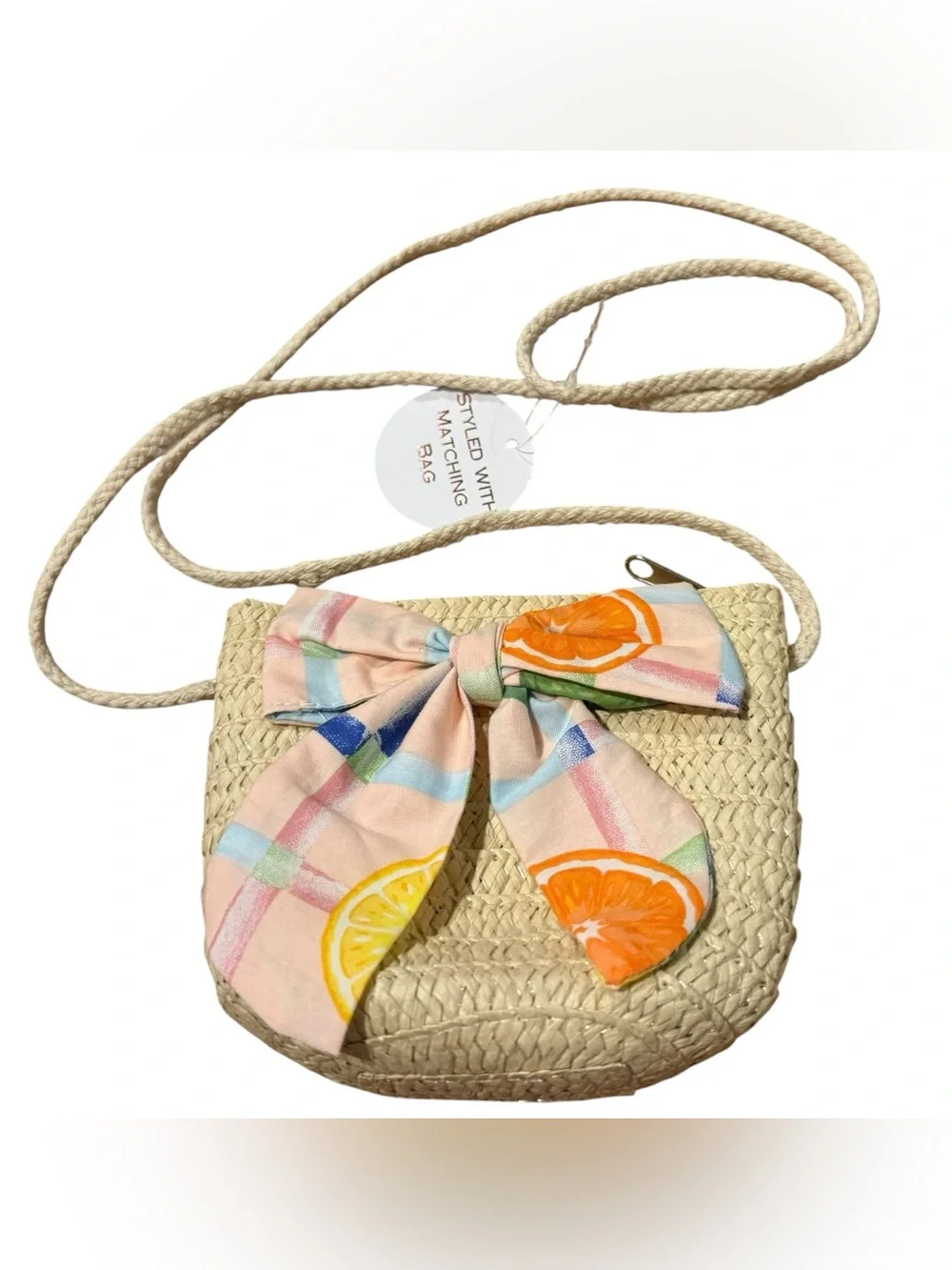 Lemons & Orange Bow Detailed Mini Bag NWT